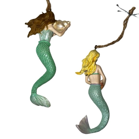 Set of 3 Adornment Mermaid Resin Ornaments - Picture 3 of 6